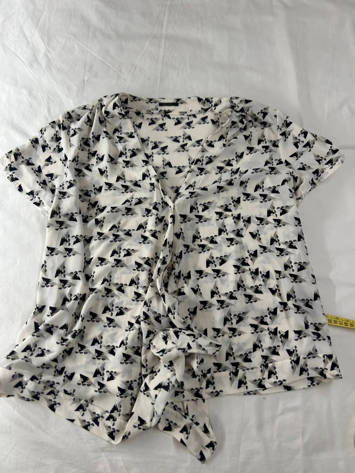 Black and white pattern blouse IKKS women size 44 – photo 2